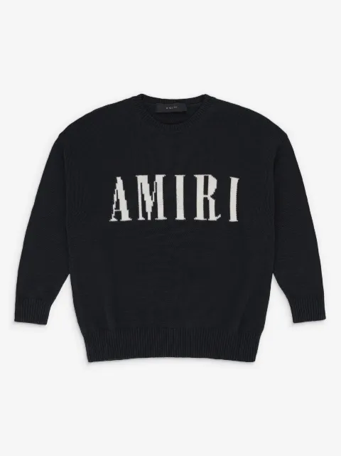 AMIRI KIDS logo-intarsia sweater