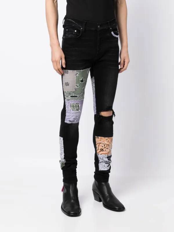 AMIRI Bandana Art Jeans Black FARFETCH IN