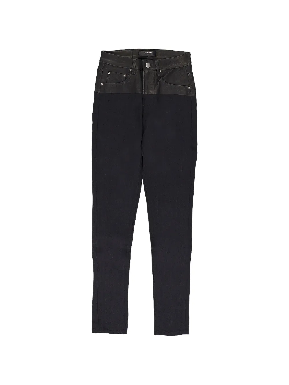 AMIRI contrast leather skinny jeans - Blu