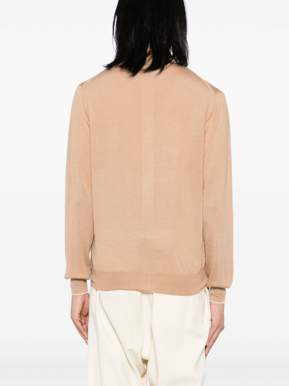 Shop Cruciani Cashmere-silk Blend Cardigan In 中性色