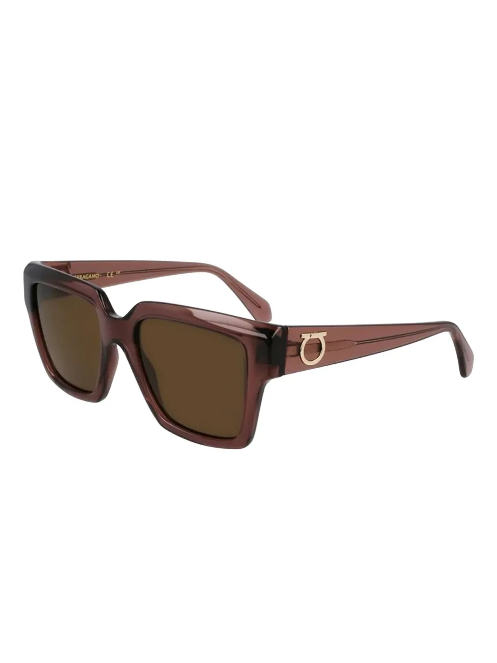 Ferragamo Eyewear Zonnebril met vierkant montuur - Bruin