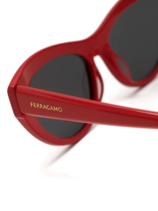 FERRAGAMO バーガンディ キャットアイサングラス Ferragamo Eyewear キャットアイ サングラス | レッド | FARFETCH JP