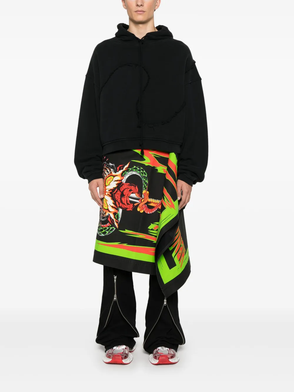 LỰU ĐẠN Bendera midi-rok - Zwart