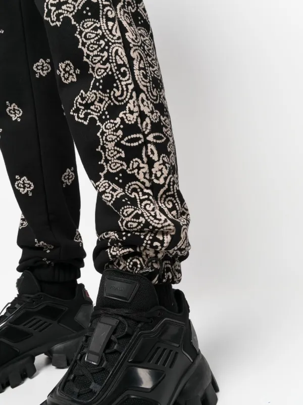 【関税込み】AMIRI ブラック Bandana ラウンジパンツ AMIRI Bandana Track Pants | Black | FARFETCH