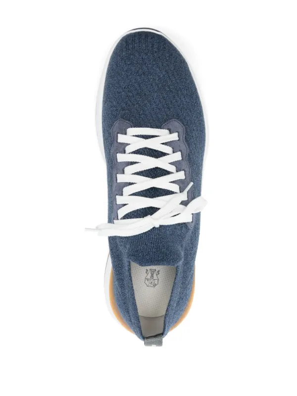 Brunello Cucinelli Knitted Sneakers | Blue | FARFETCH
