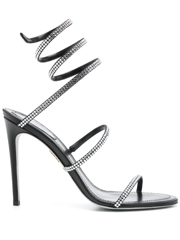 Rene Caovilla 105mm Cleo Sandals Black