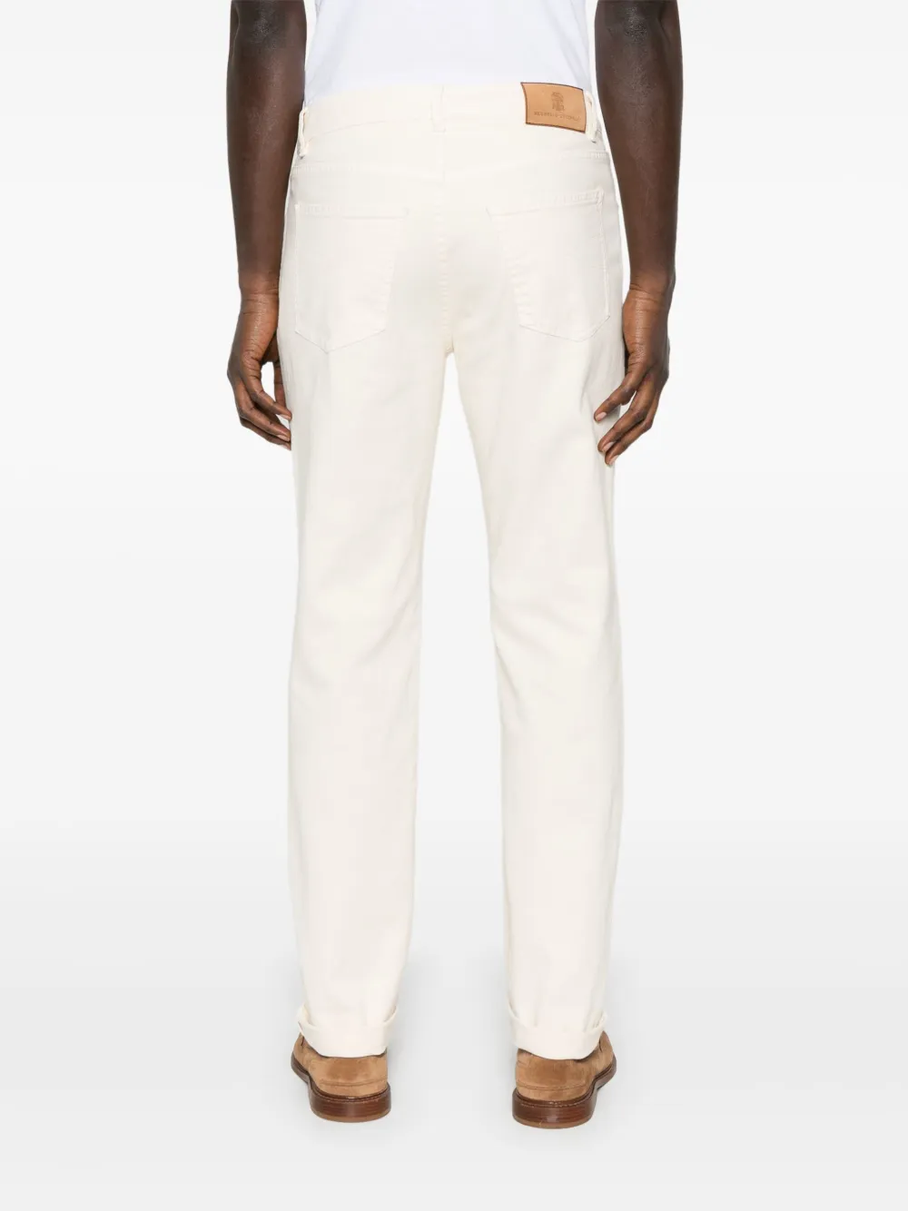 Brunello Cucinelli Jeans met geborduurd logo Wit