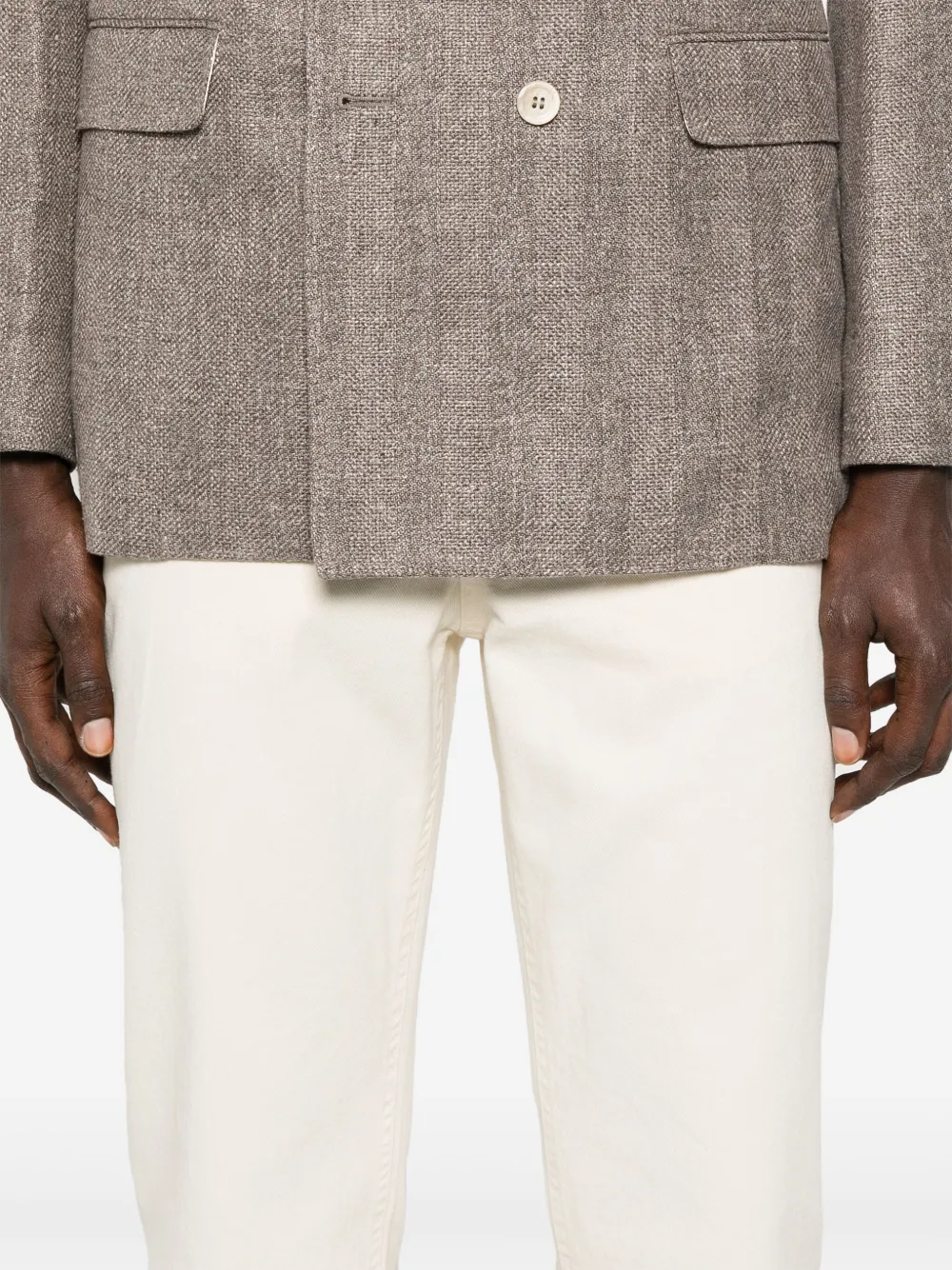 Brunello Cucinelli Jeans met geborduurd logo Wit