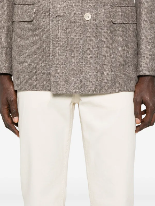 国内発 BRUNELLO CUCINELLI ロゴホワイトコットンデニムジーンズ ホワイト（白）系 BRUNELLO CUCINELLI(ブルネロクチネリ) デニム