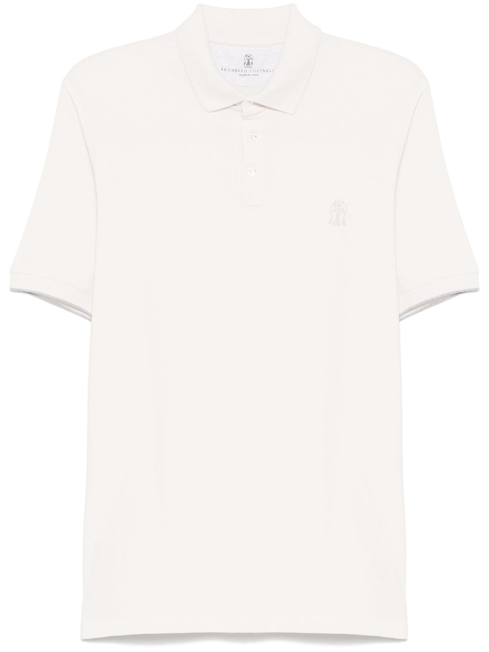 Brunello Cucinelli logo-print polo shirt - Neutrals