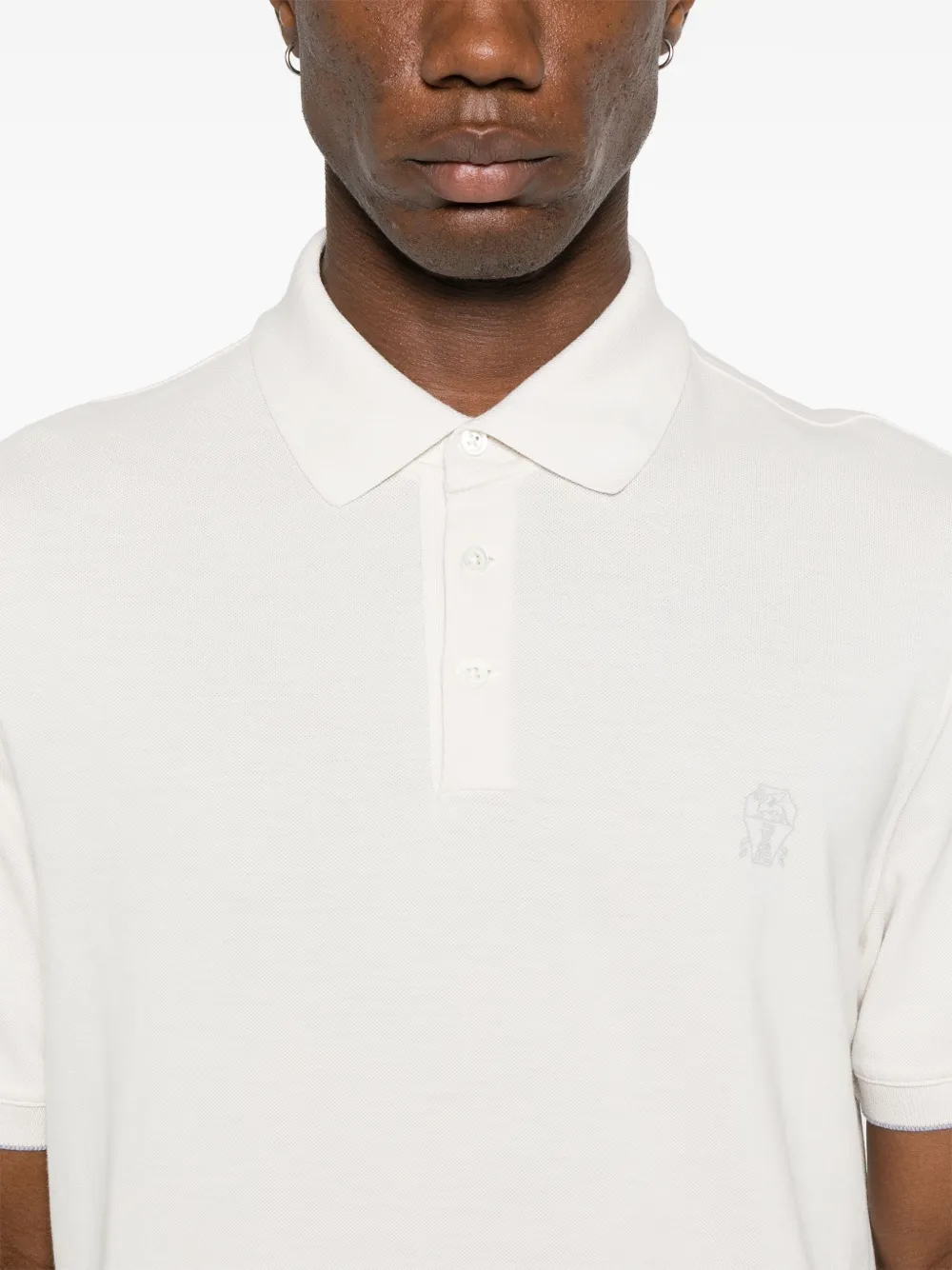 Brunello Cucinelli Poloshirt met logoprint Beige