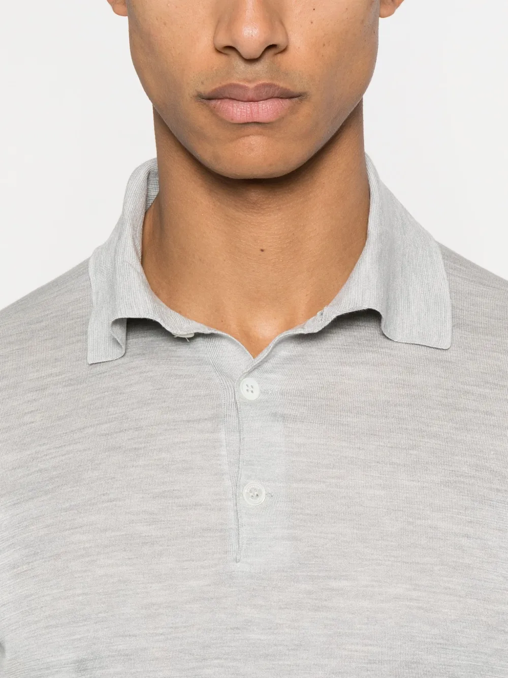 Brunello Cucinelli Fijngebreid poloshirt Grijs