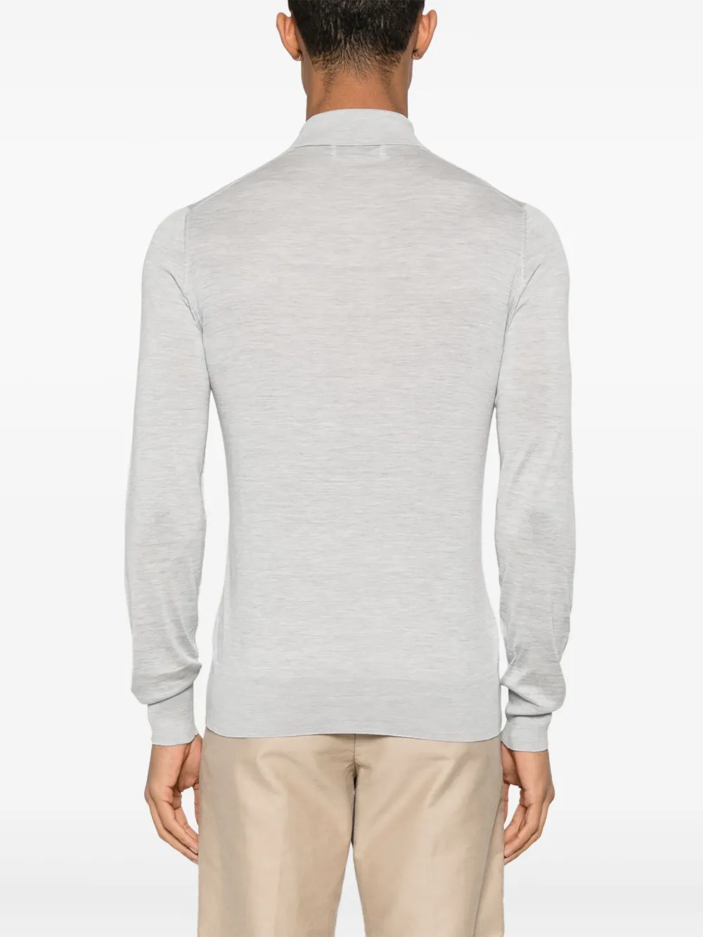 Brunello Cucinelli Fijngebreid poloshirt Grijs