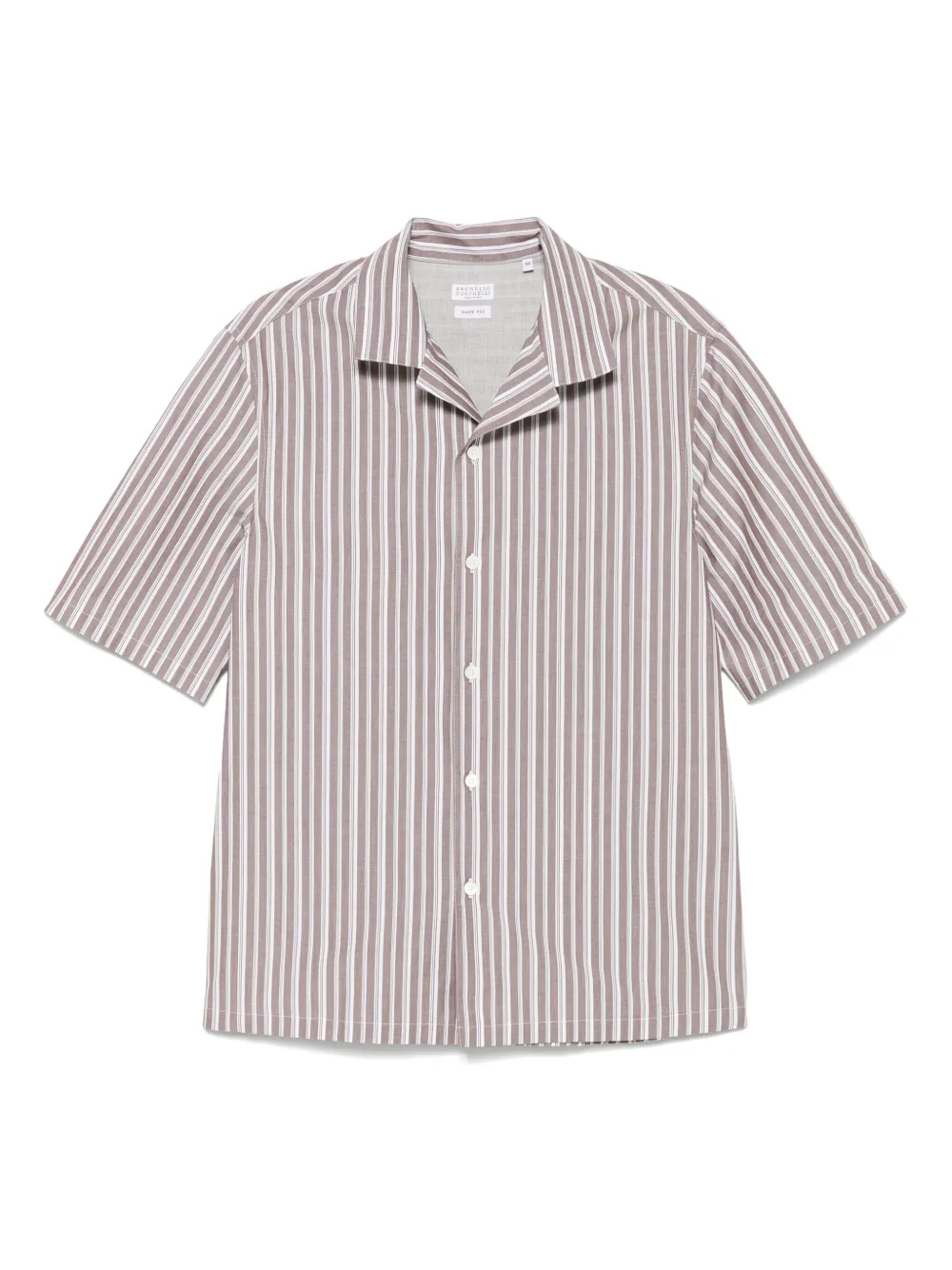 Brunello Cucinelli camisa con rayas estampadas | marrón | Image 1