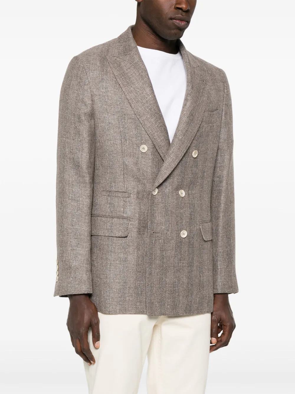 【美品】BRUNELLO CUCINELLI　ジャケット　金ボタン　ダブル Brunello Cucinelli ダブルジャケット | ブラウン | FARFETCH JP