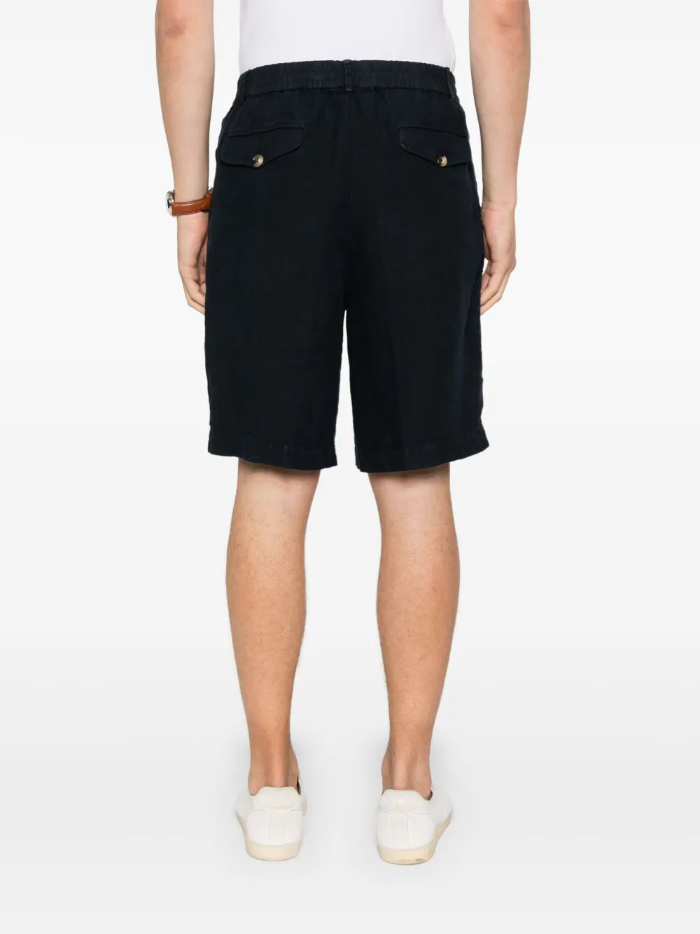 Brunello Cucinelli Linnen bermuda shorts Blauw