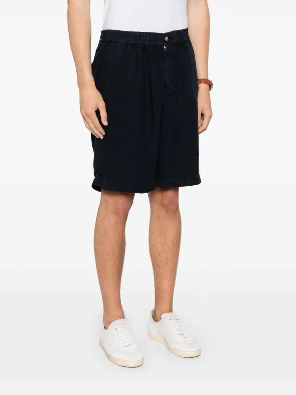 Brunello Cucinelli Linnen bermuda shorts Blauw