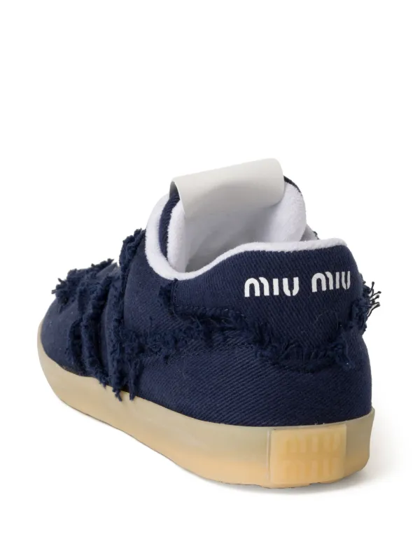 【MIU MIU】DENIM SNEAKERS Miu Miu Denim Sneakers | Neutrals | FARFETCH