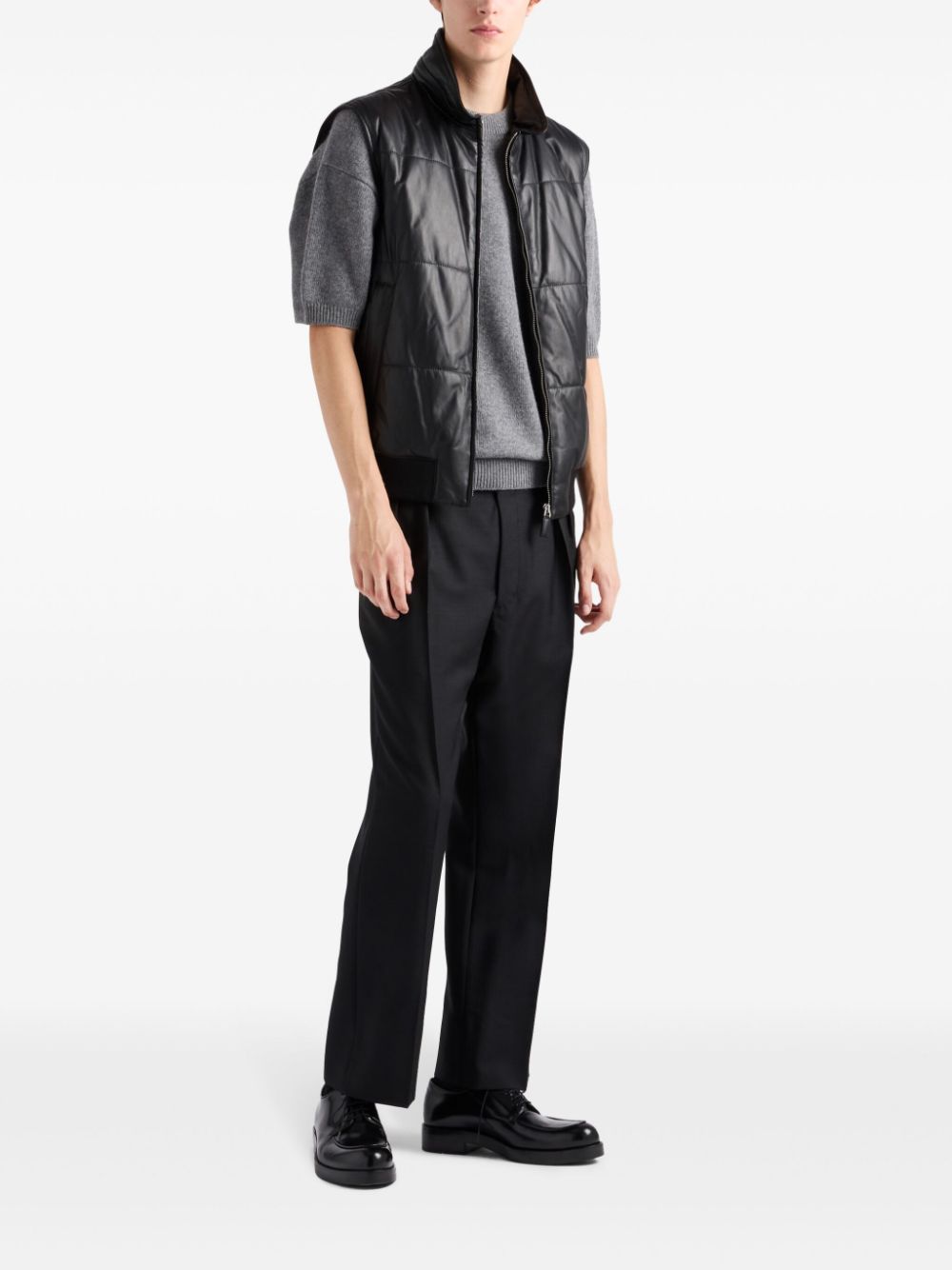 Prada Nappa-leather waistcoat - Black