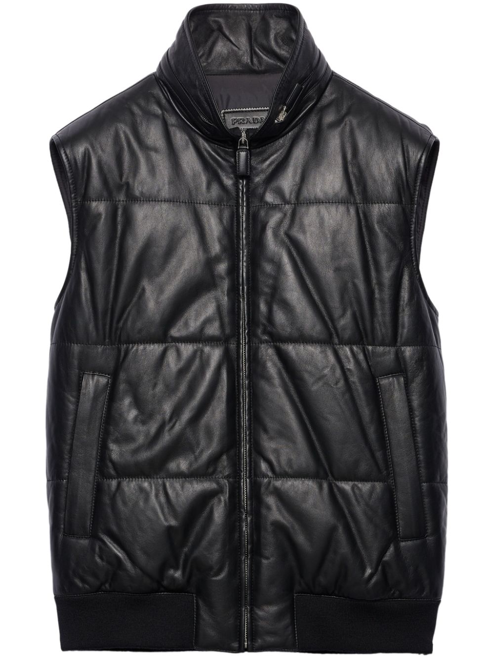 Prada Nappa-leather waistcoat - Black