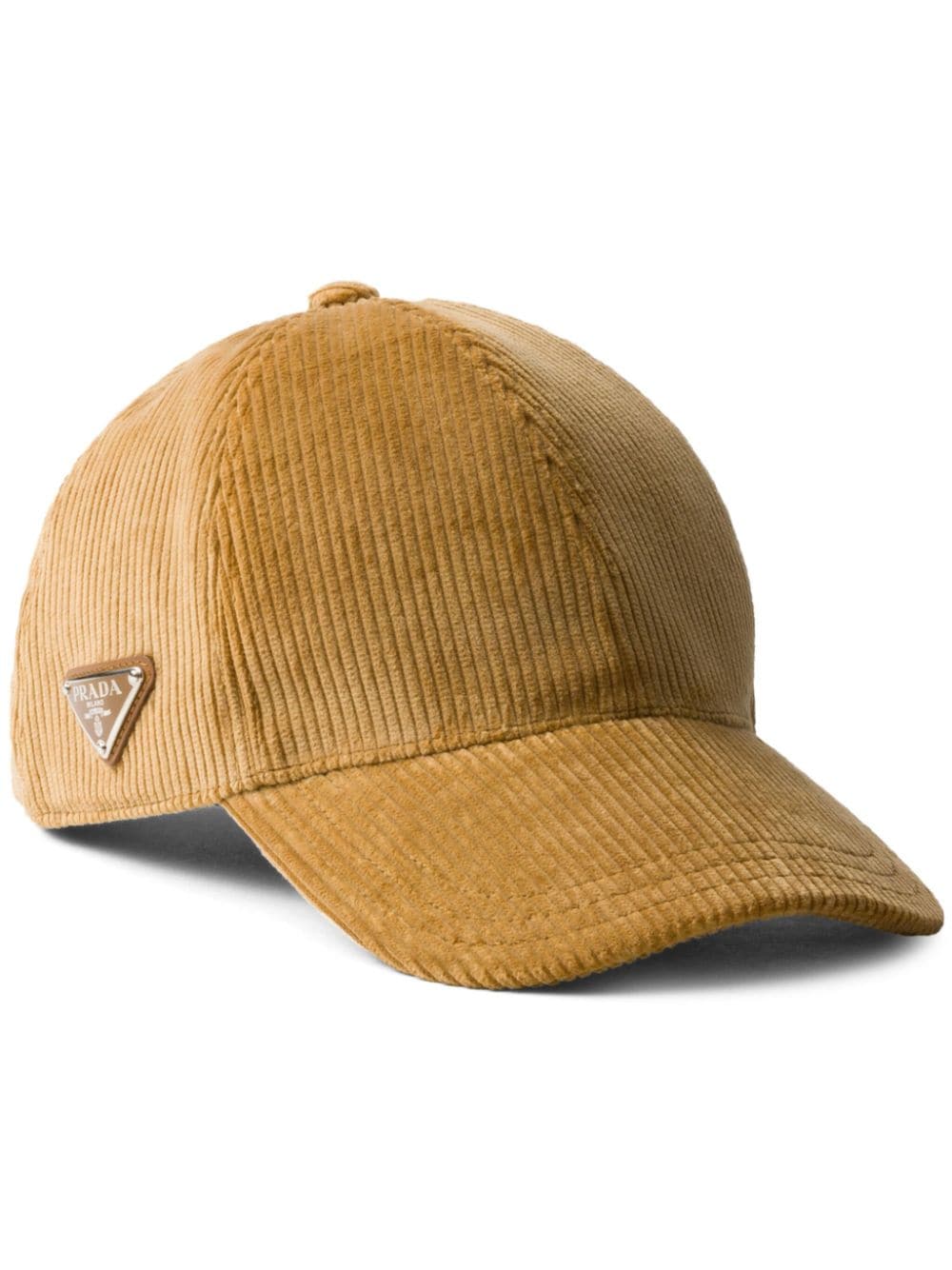 Shop Prada Corduroy Baseball Cap In Gelb