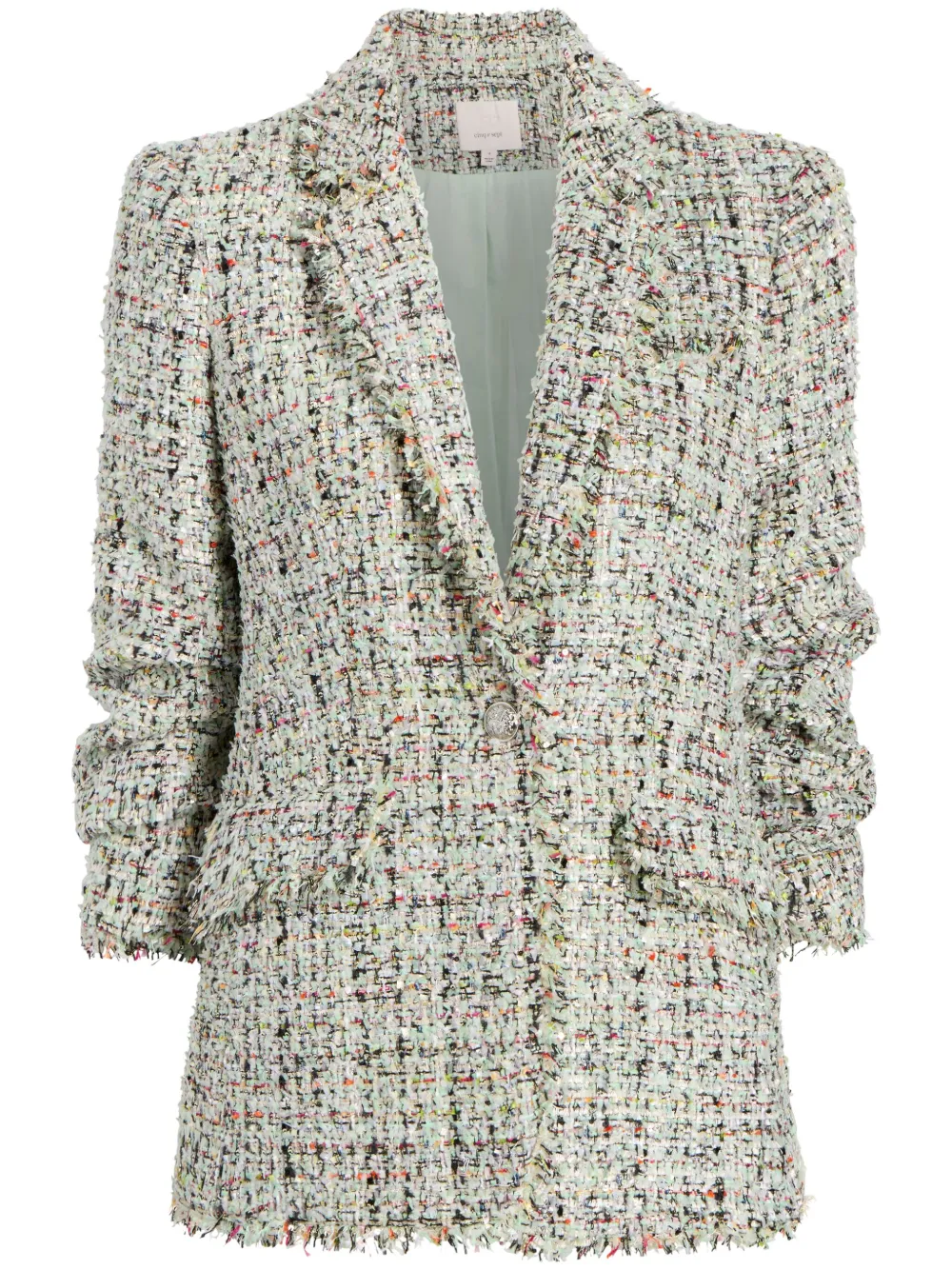 single-breasted tweed blazer