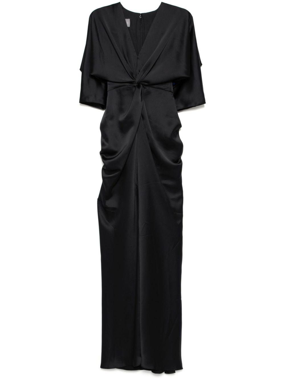 Amsale fluid draped-sleeve dress - Black