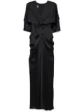 Amsale fluid draped-sleeve dress - Black