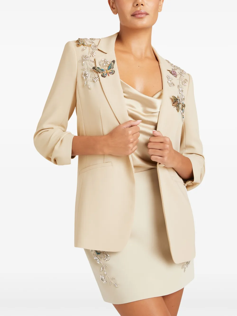 Cinq À Sept Embroidered Blazer In Neutral