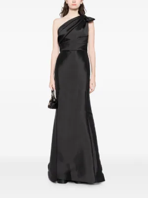 strapless open back dress Teal One-Shoulder Draped Midi Dress L main image 1