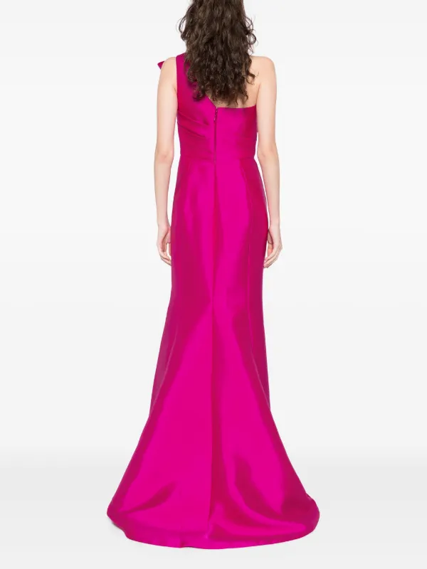 Amsale Mikado One-shoulder Gown - Purple