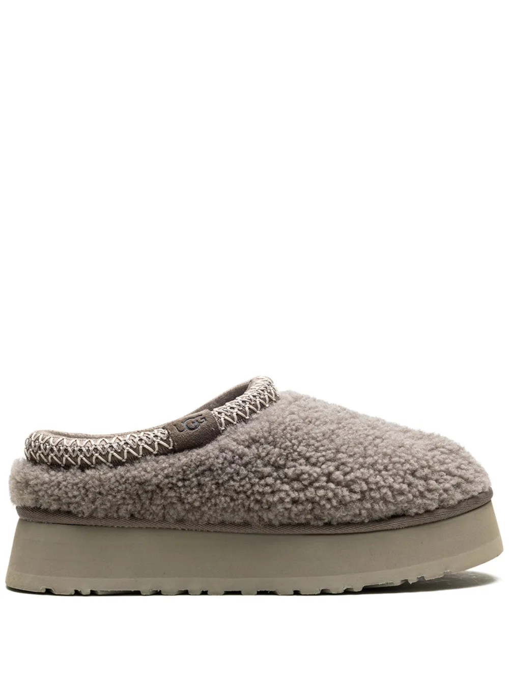 Ugg Tazz Maxi Curly "smoke Plum" Slippers In Gray