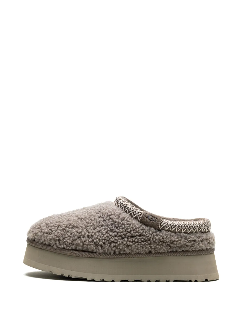 Ugg Tazz Maxi Curly "smoke Plum" Slippers In Gray