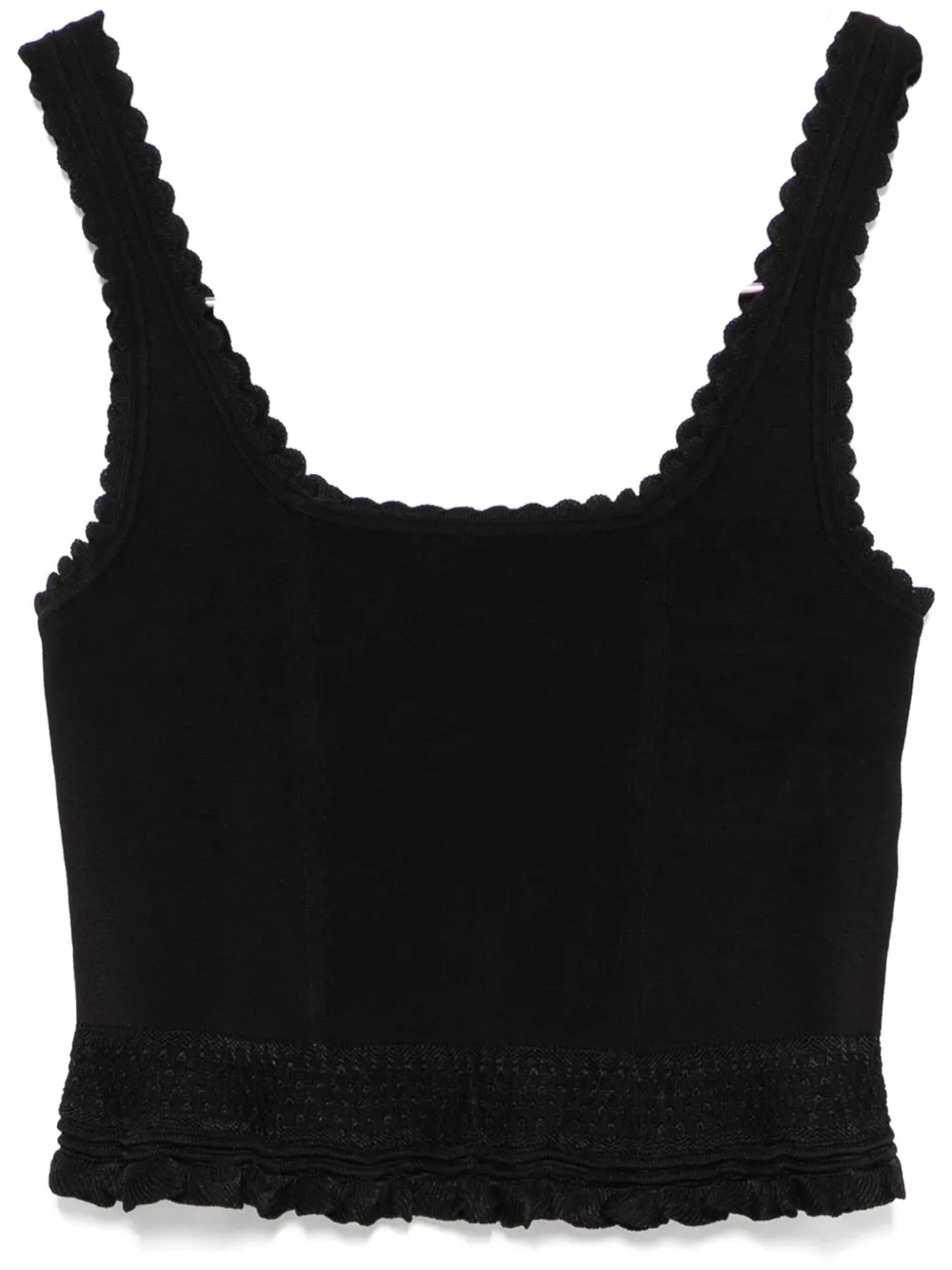 SANDRO scalloped tank top | Black | Image 1