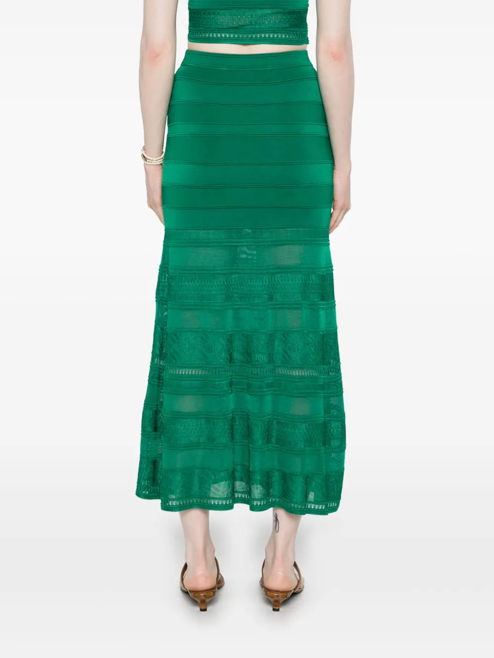 SANDRO Gebreide maxi-rok Groen