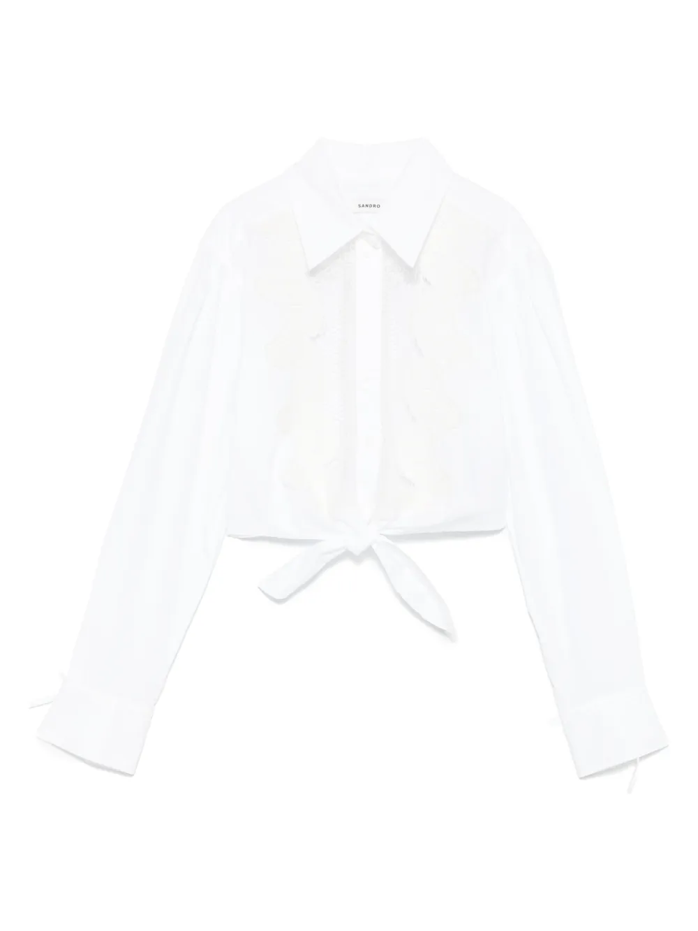 SANDRO chemise à fleurs brodées | blanc | Image 1