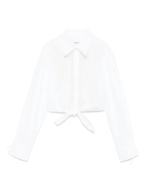 SANDRO floral-embroidered shirt 