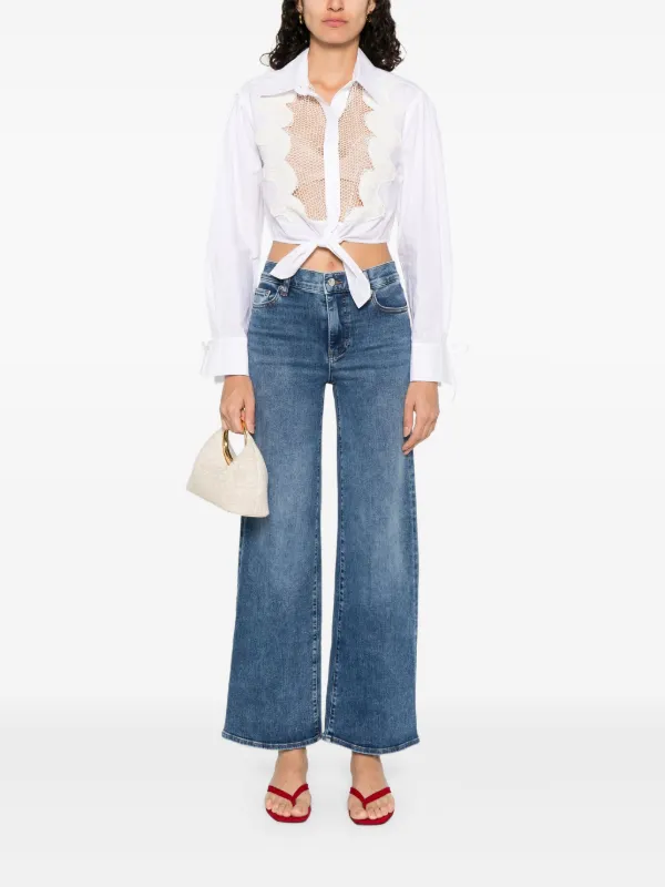 SANDRO floral-embroidered Shirt | White | FARFETCH