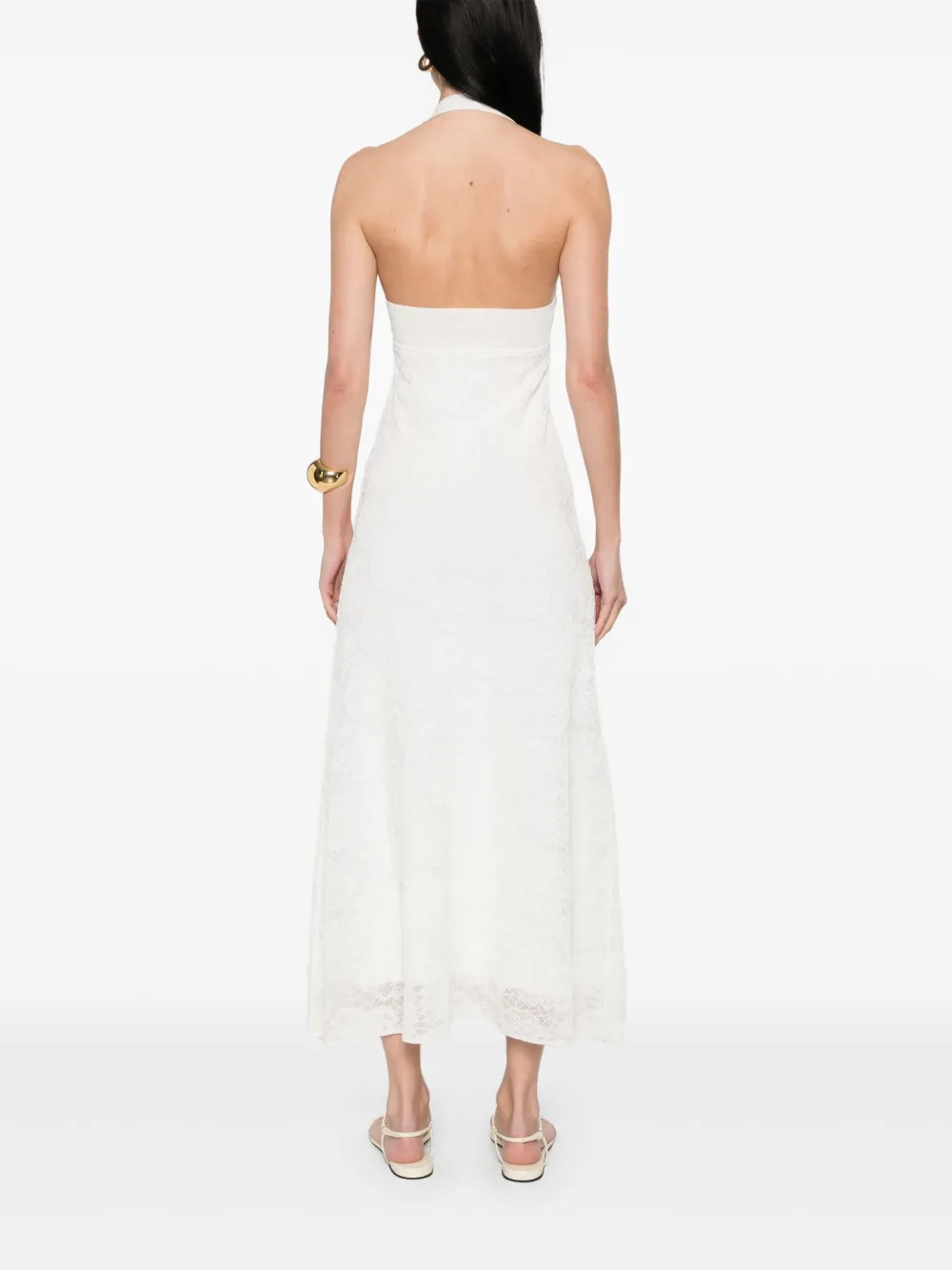 SANDRO Maxi-jurk met halternek Wit