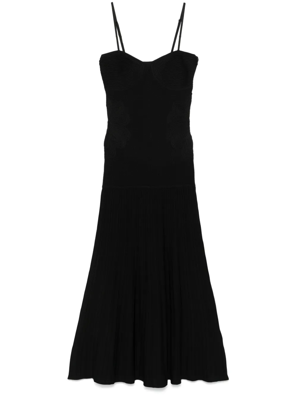 SANDRO vestido largo con escote en forma de corazón | negro | Image 1