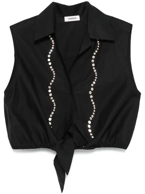SANDRO crystal-embellished top