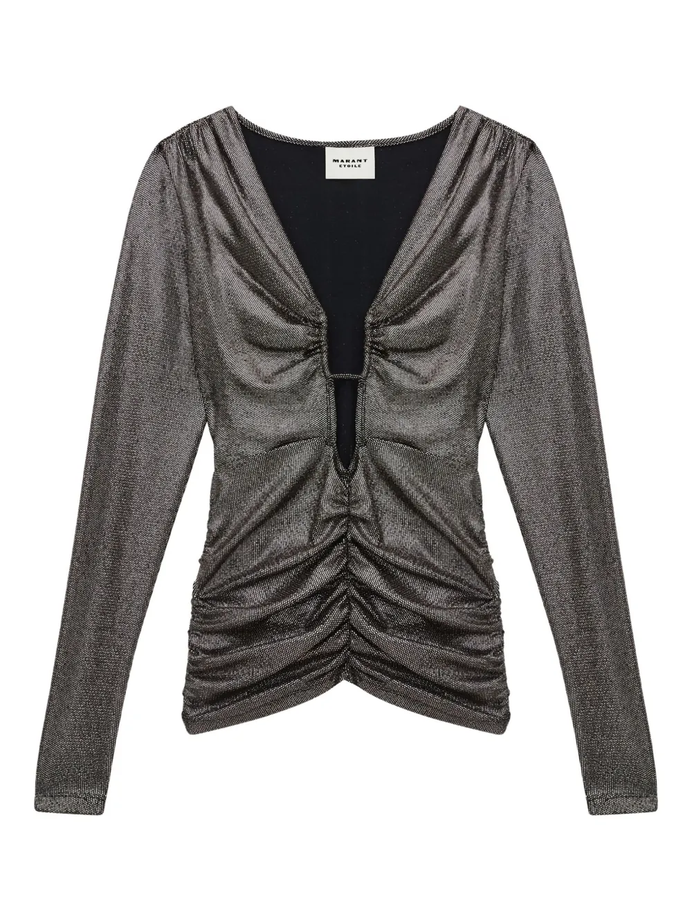 MARANT ÉTOILE Buffy Bluse im Metallic-Look | Schwarz | Image 1