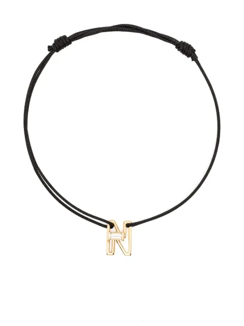 Aliita bracelet Letra N en or 9ct serti d'améthyste