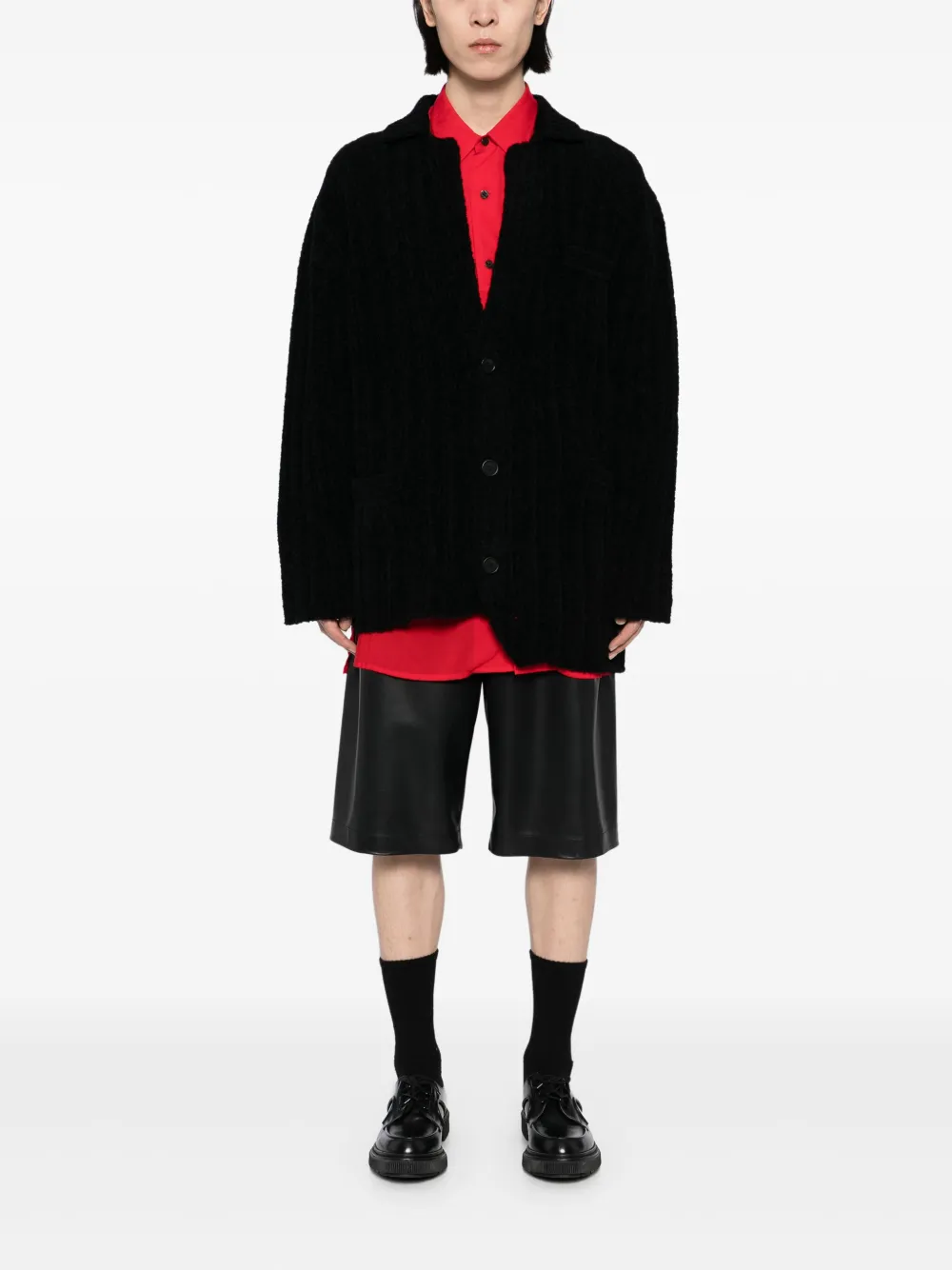 Yohji Yamamoto Vest met V-hals - Zwart