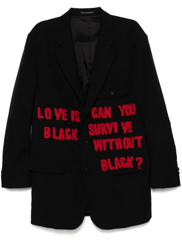 Yohji Yamamoto Patchwork Blazer | Black | FARFETCH AO