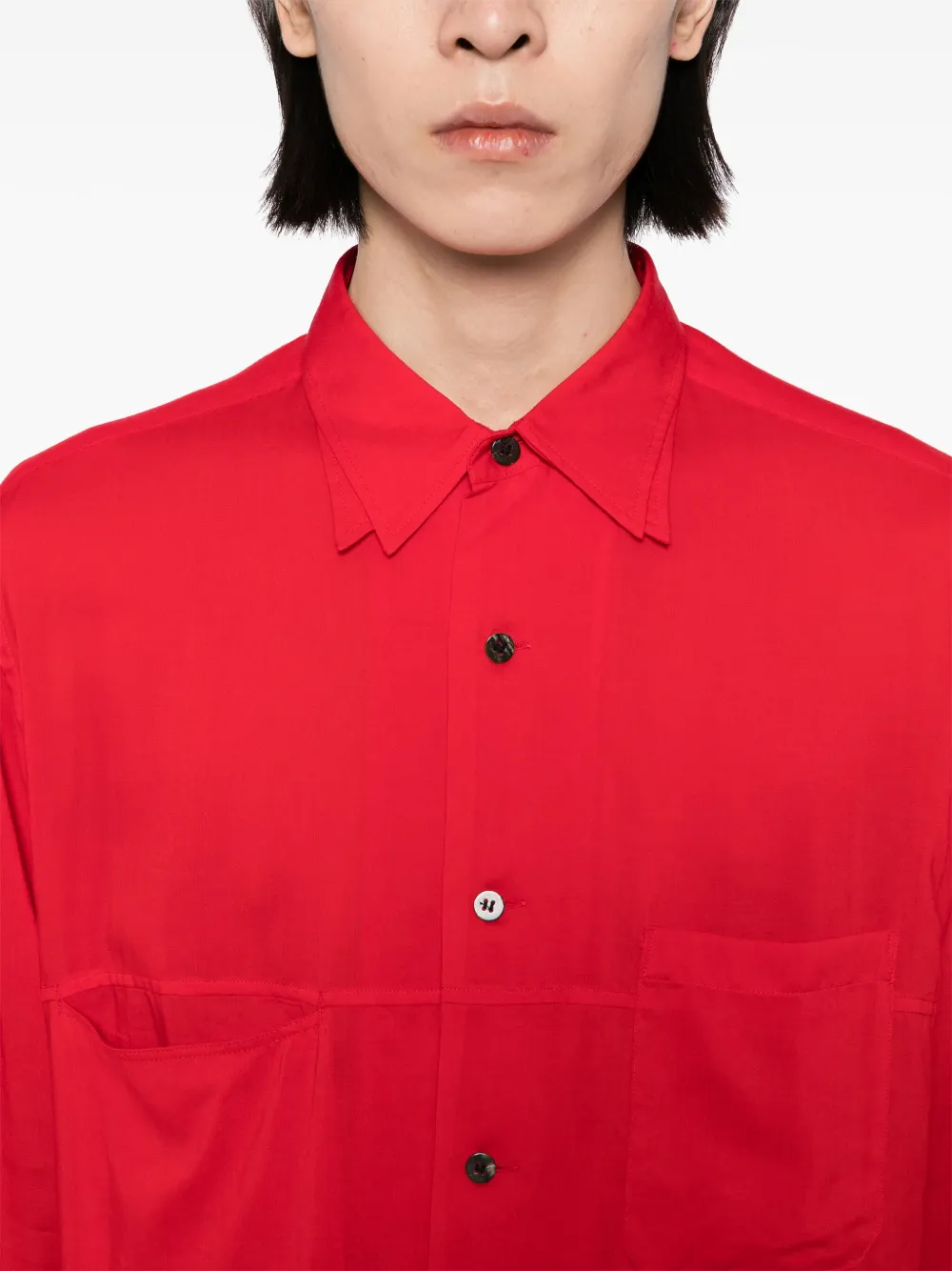 Yohji Yamamoto Shirt In Red Linen In Red