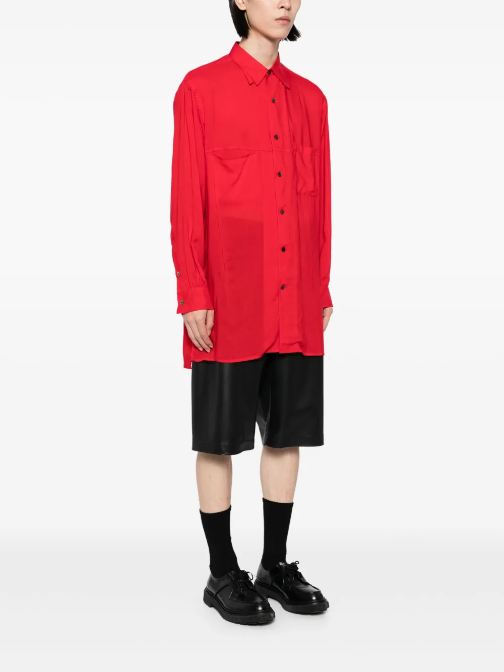 Yohji Yamamoto Shirt In Red Linen In Red