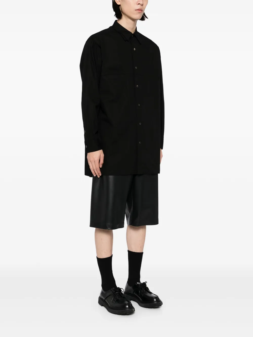 Shop Yohji Yamamoto Cotton Shirt In Black