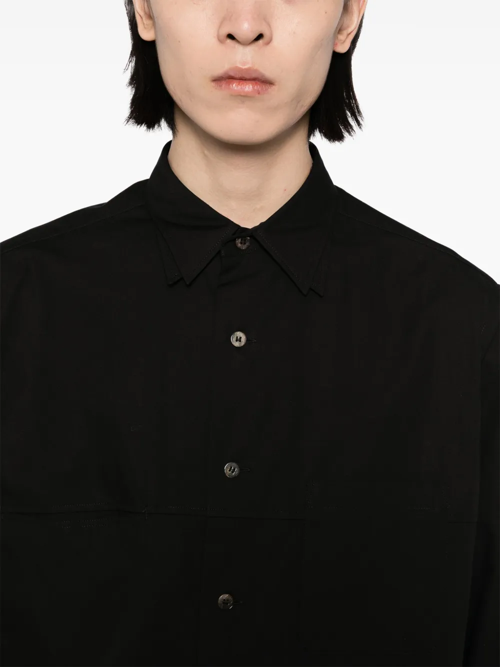 Shop Yohji Yamamoto Cotton Shirt In Black