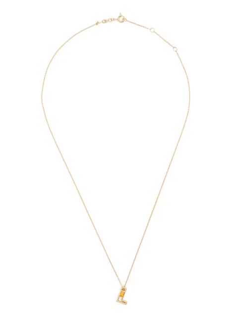 Aliita collar Letra L en oro amarillo de 9kt con citrino